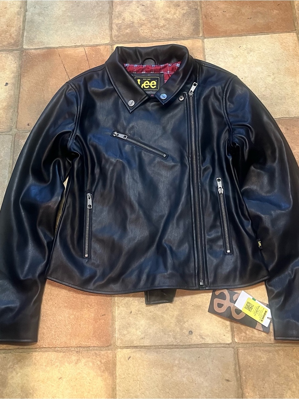 Lee Black Asymmetric zip biker Jacket